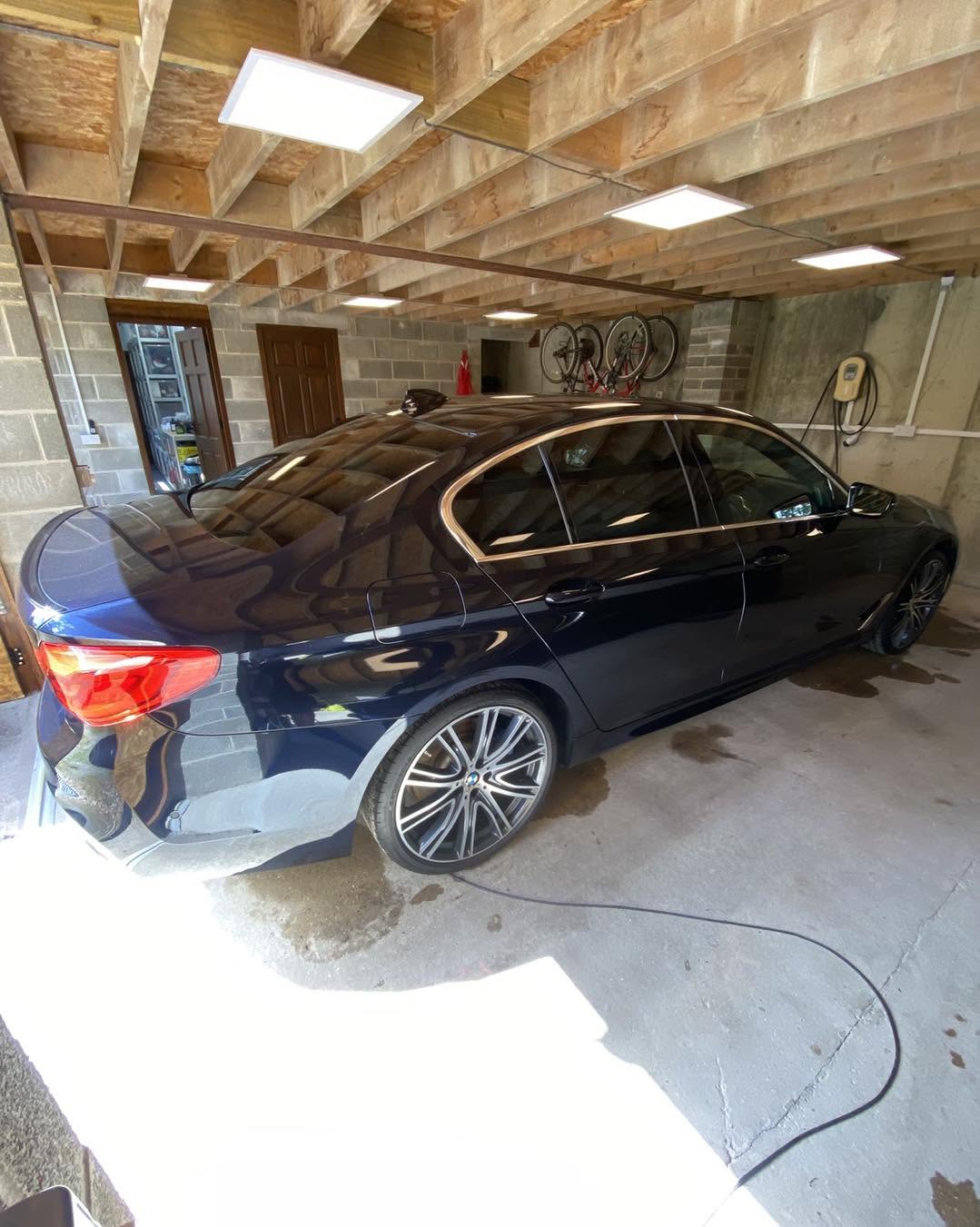 Black BMW saloon corrected and glossed in the studio