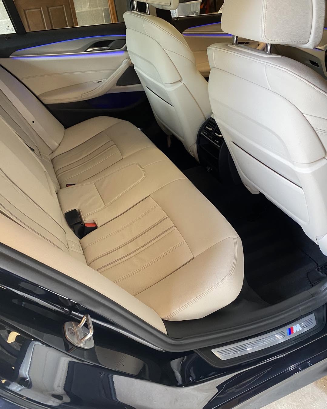 Cream leather rear seats deep cleaned