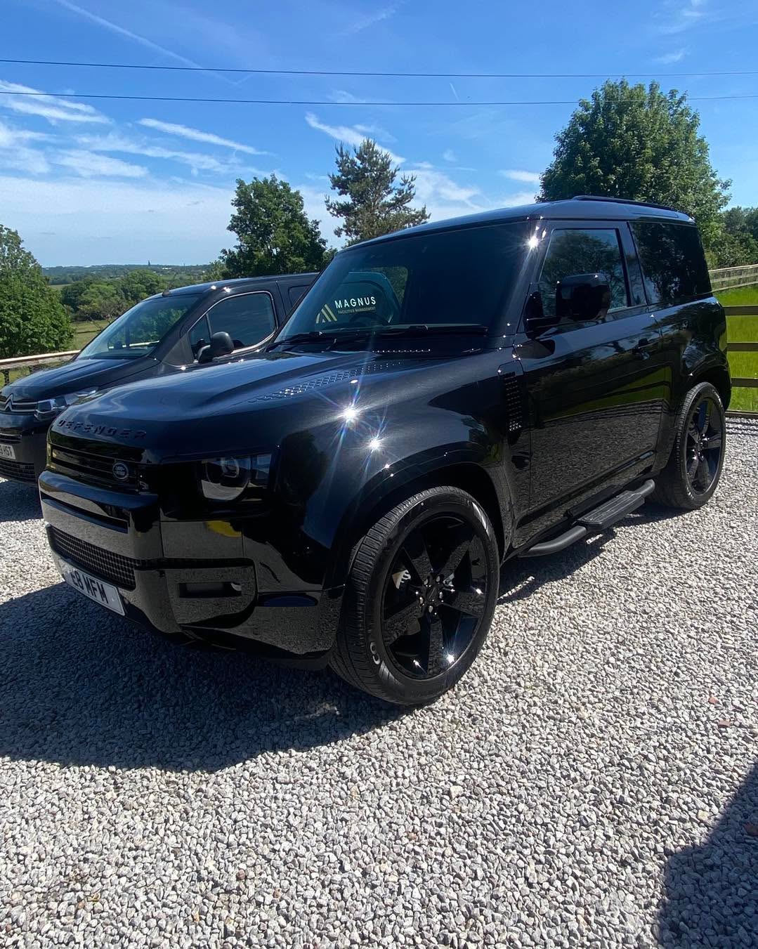 Black Land Rover Defender detailed top to bottom