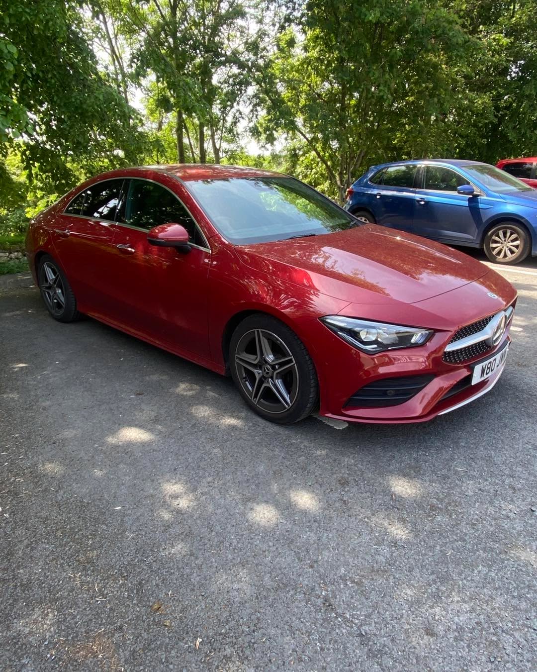 Red Mercedes saloon after a Signature Mini Detail