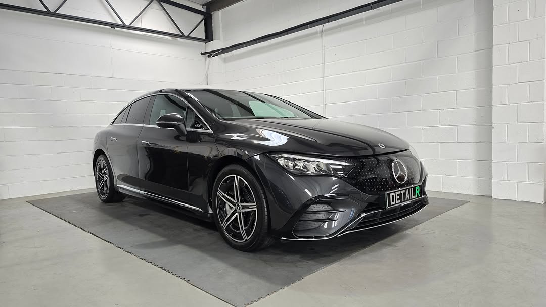 Black Mercedes pristine front view