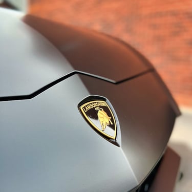 Lamborghini badge emblem close-up, premium