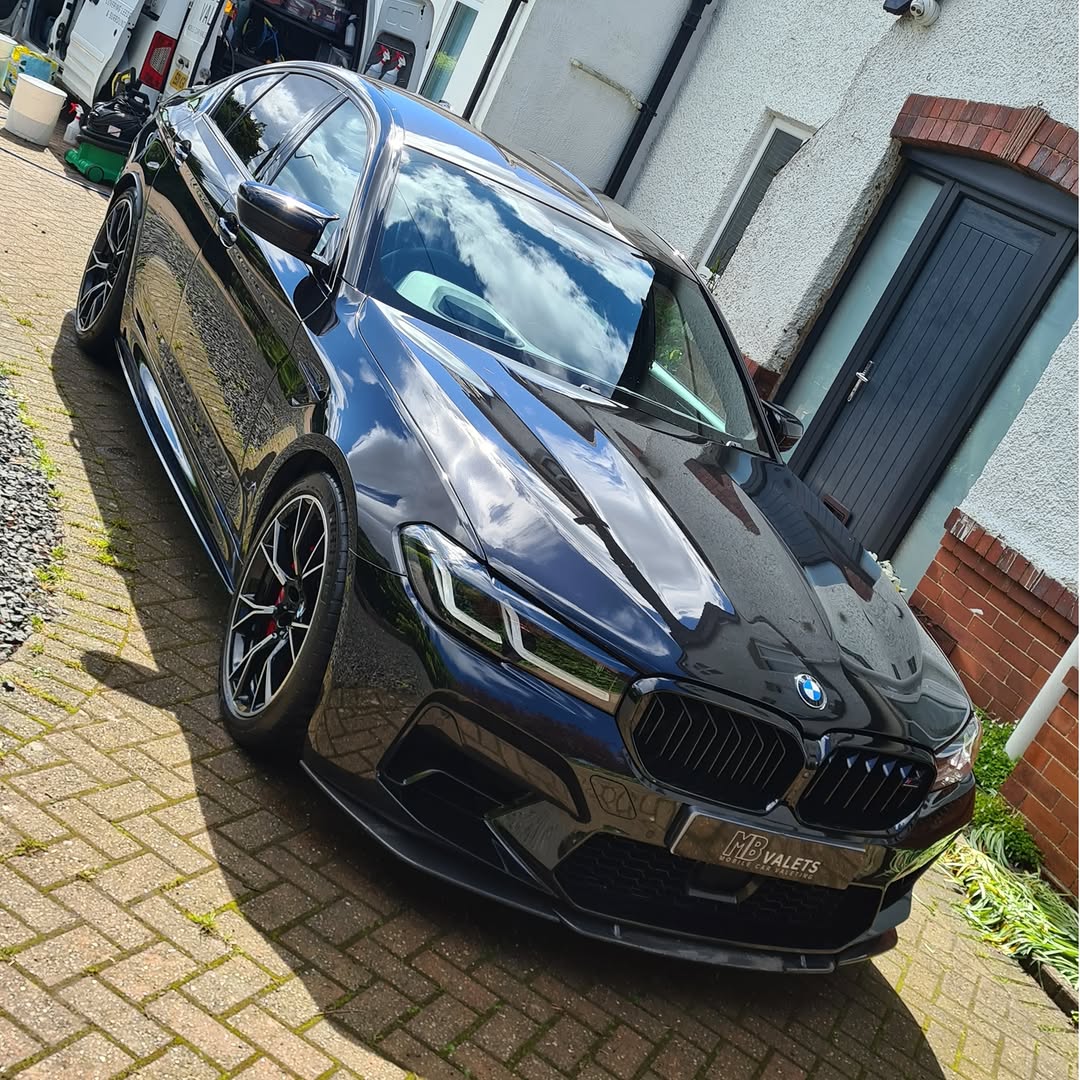 Blue BMW professional detail work by MB Valets