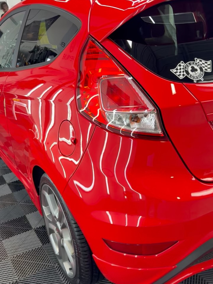Vehicle panel after ceramic coating application
