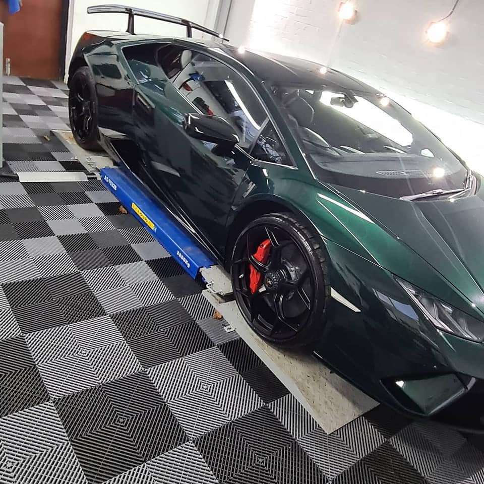 Car paintwork after professional detailing treatment