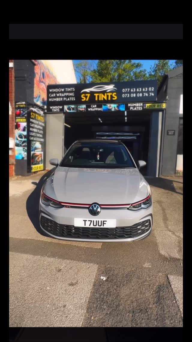 Professional tint on car door glass