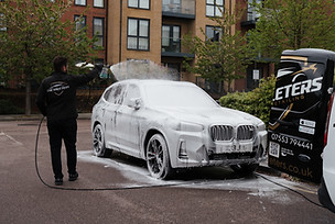 Exterior wash underway