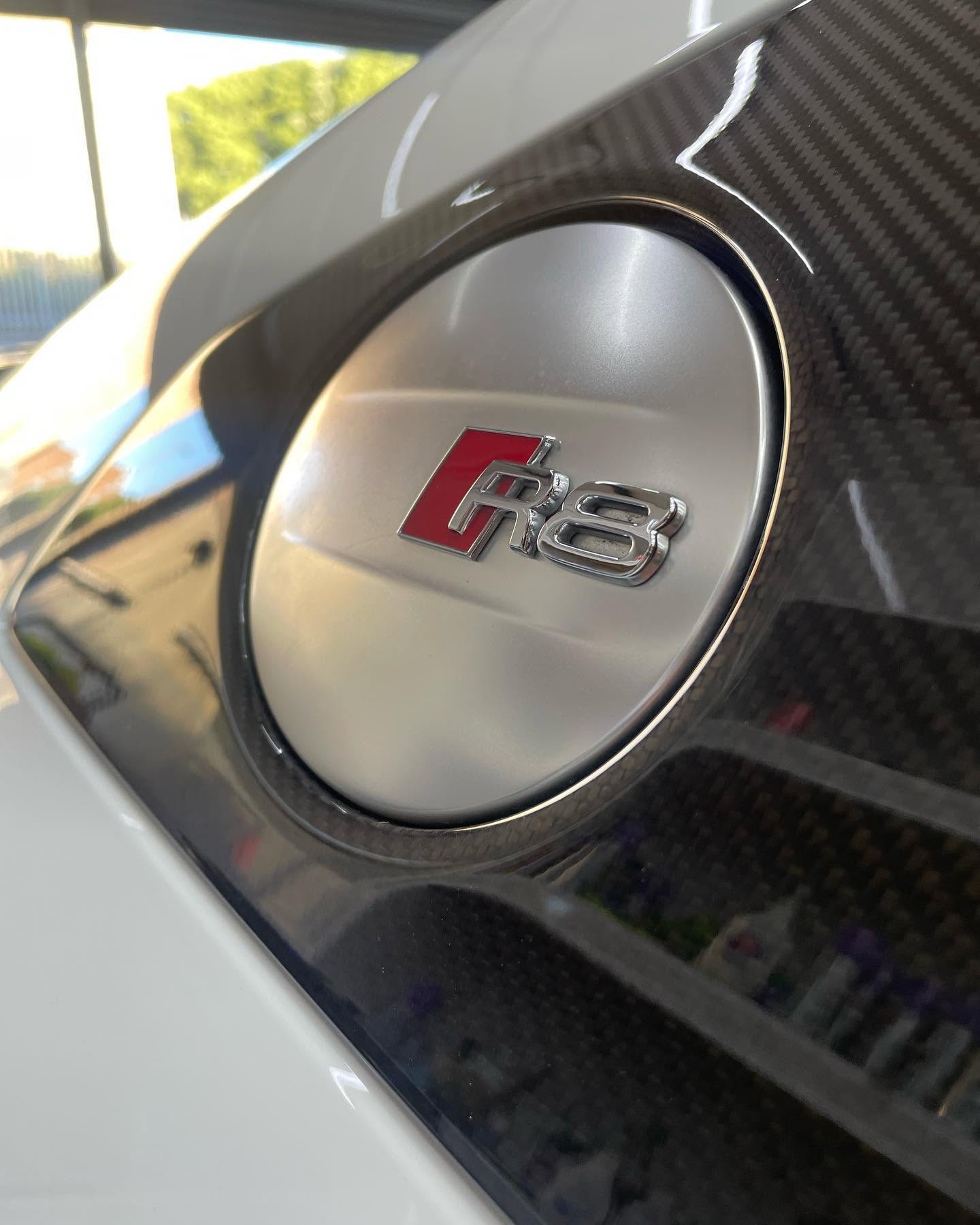 Ferrari F8 badge close-up detail